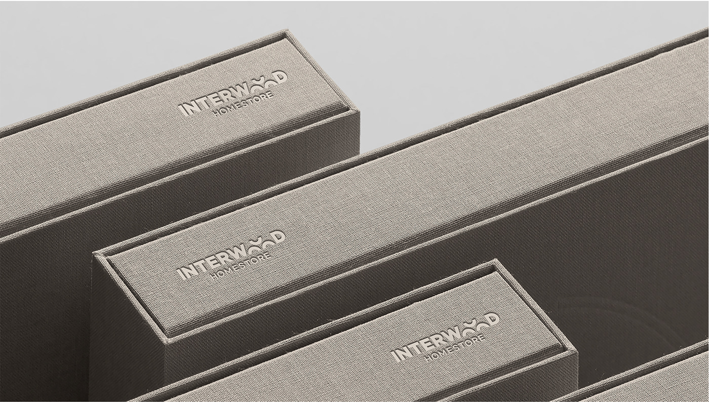brand identity graphic element Interior INTERWOOD  logo showcase Stationery wood