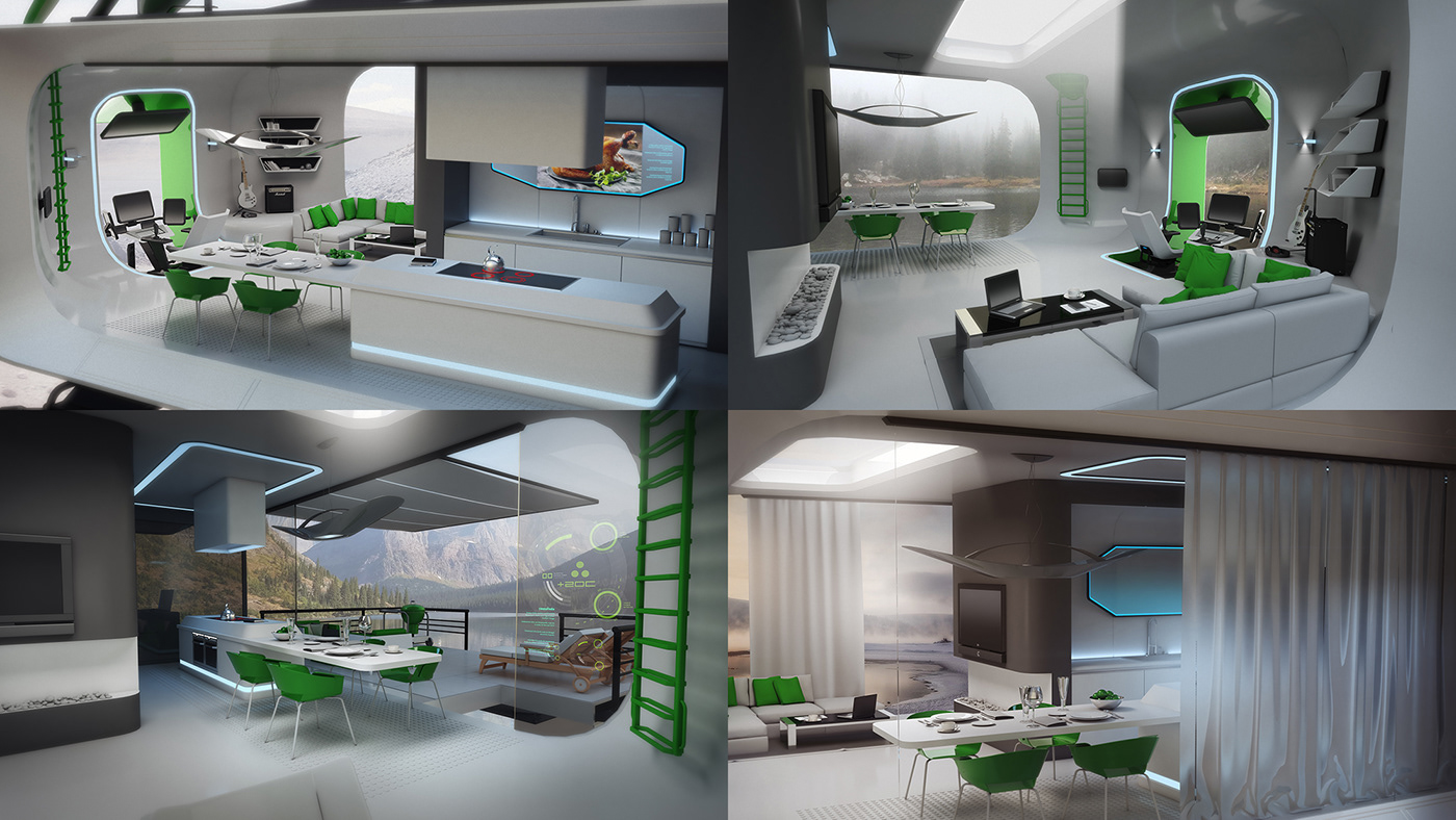 architecture automotive   concept design home house Interior mobile robot sci-fi