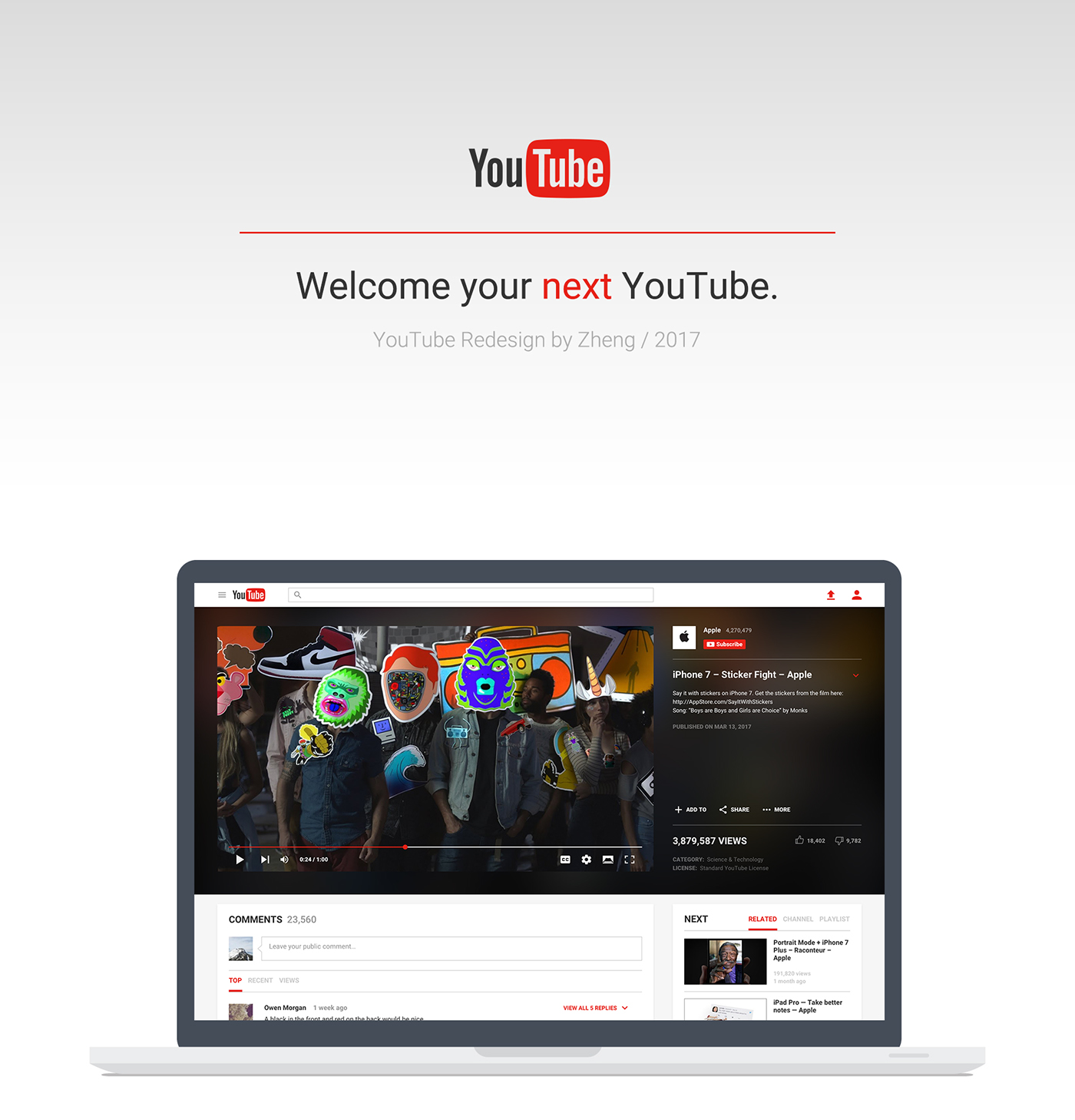 youtube redesign Web Design  Interaction design 