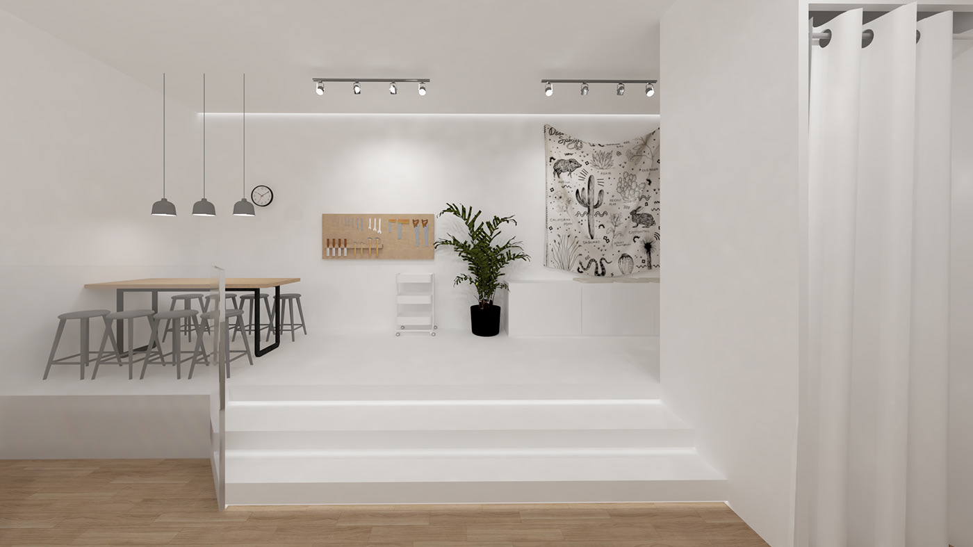 interior design  Retail design makers corner minimalist