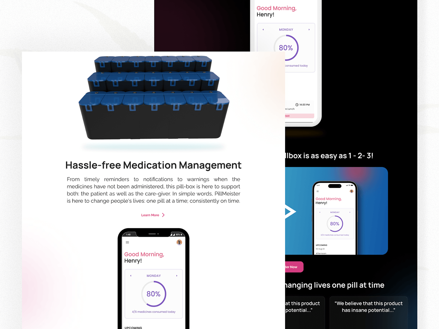 ui design medication healthtech Mobile app Figma design visual design reminders app