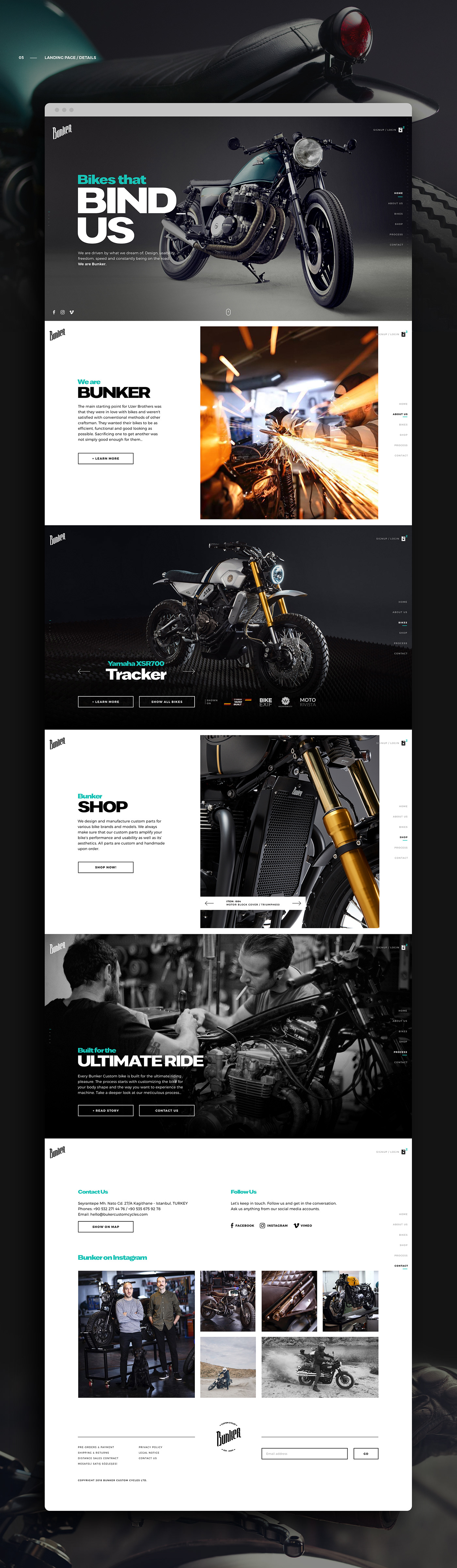 motorcycle Bike Custom caferacer Racing UI ux art direction  concept design