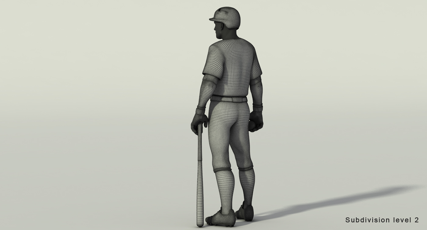 baseball Entertainment bat hat Helmet sport Character man major 3D model