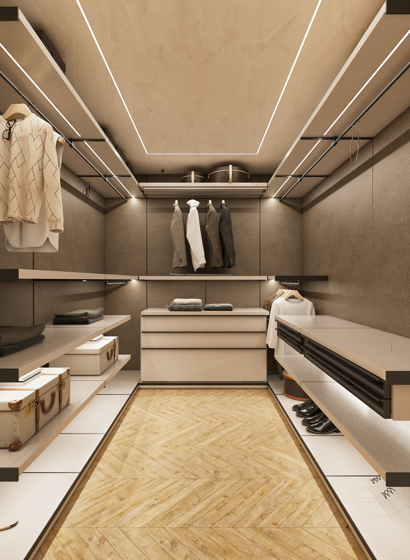3D 3d artist beige classic modern garda lake interior design  Italy luxory rendering visualart