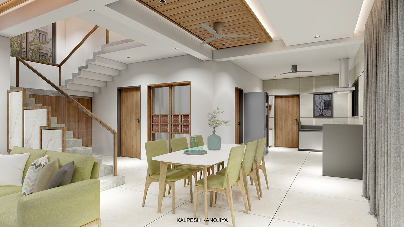 indoor interior design  architecture visualization 3D modern 3ds max Render corona