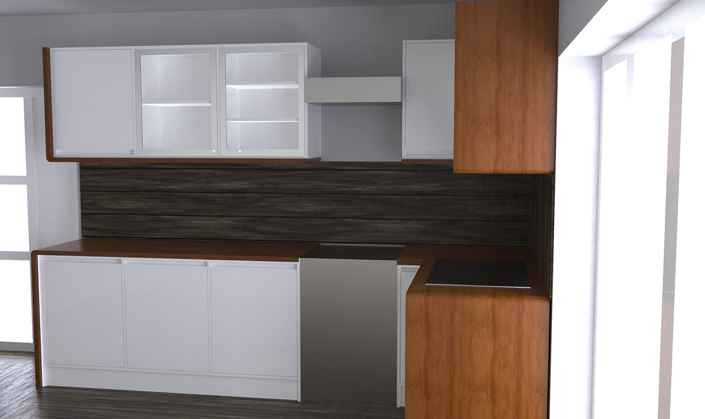 kitchen kitchen design furniture 3D visualization interior design  Rhino keyshot Rhino3D Rhinoceros