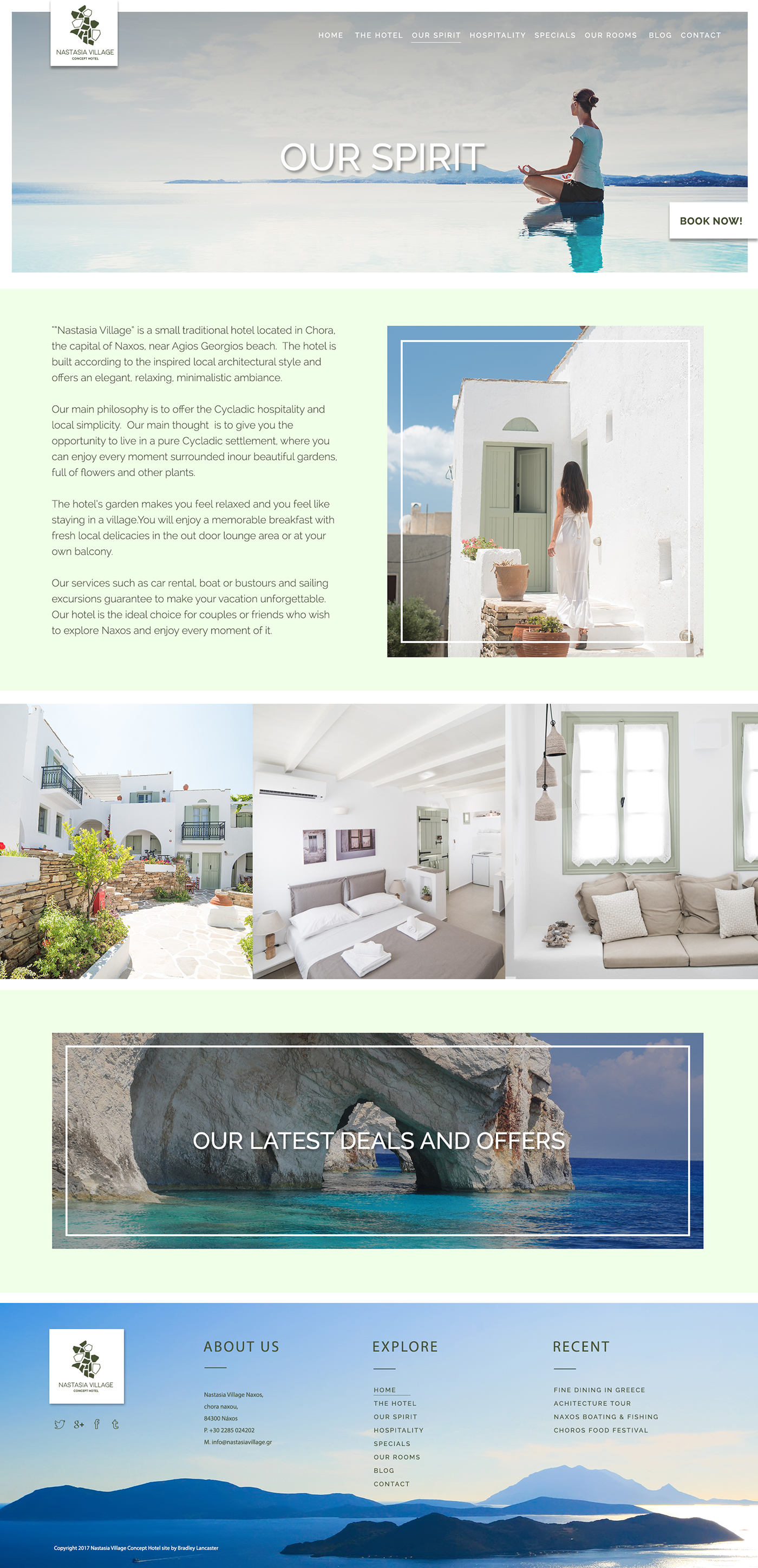 Greece Website UI resort elegant Accommodation Booking app minimal