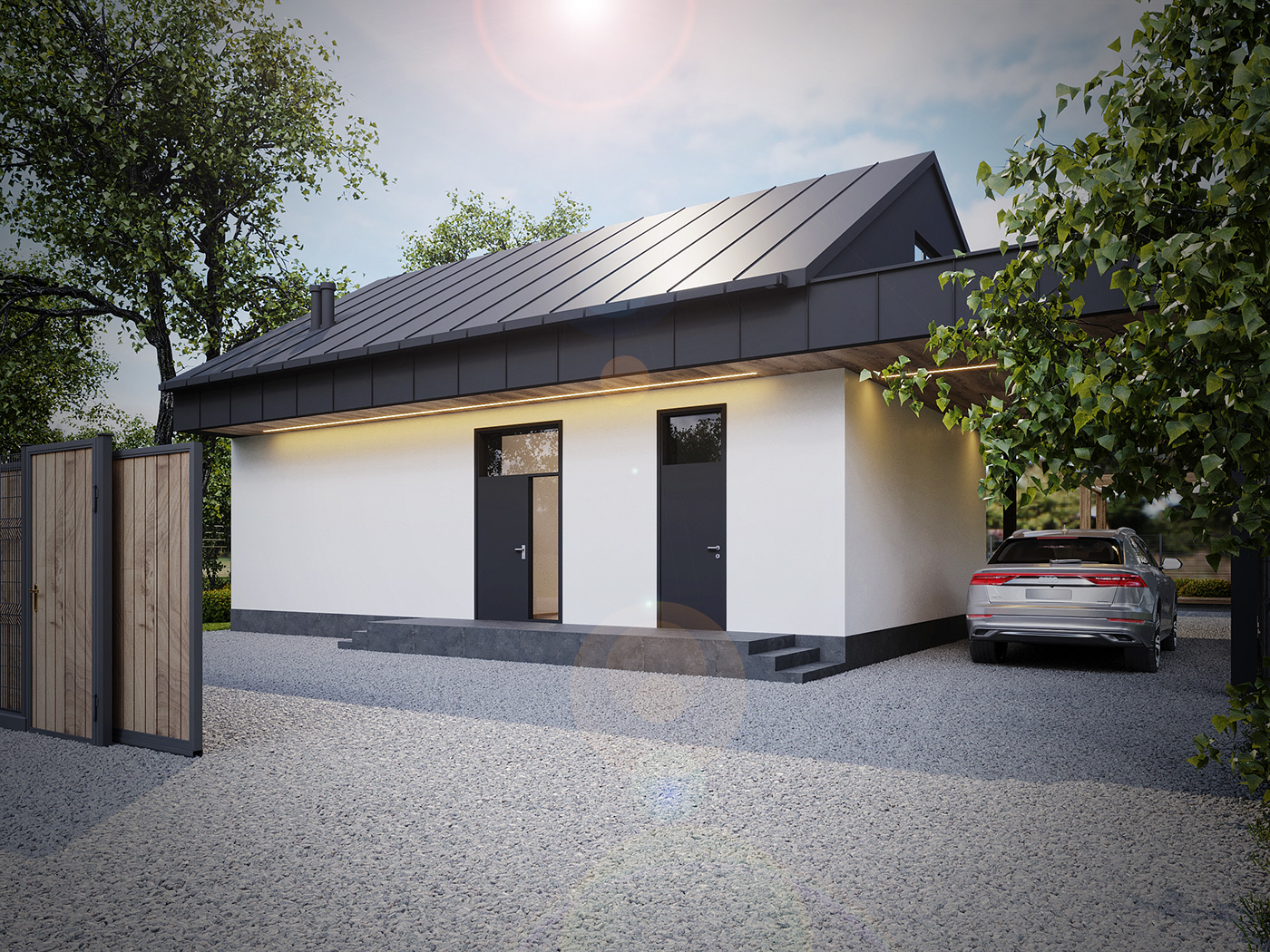3D architecture Cottage design Holiday home house Lviv roof ukraine