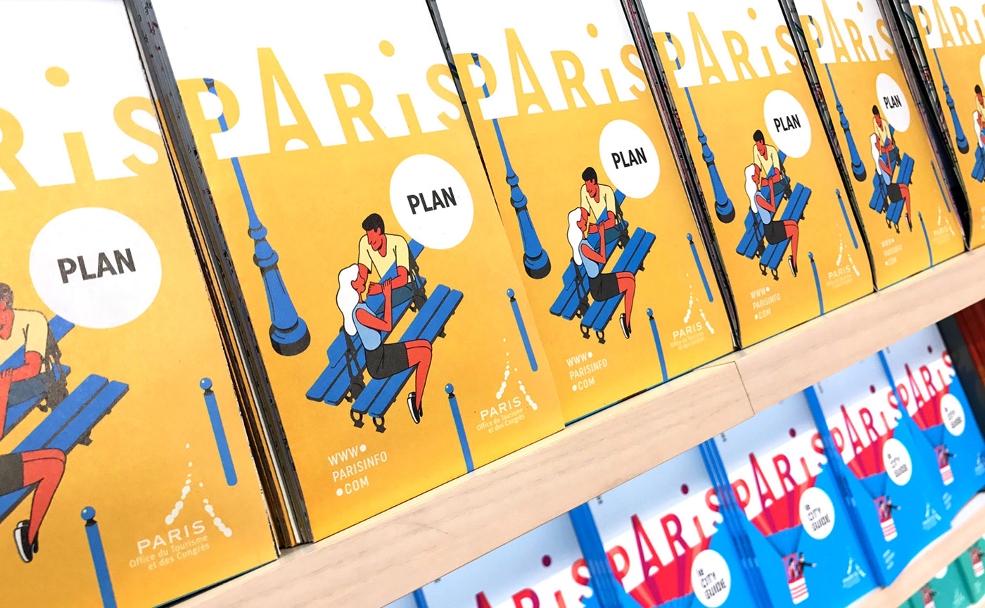 Paris illustrations minimal colorful editorial Editions Layout Tourisme tourism