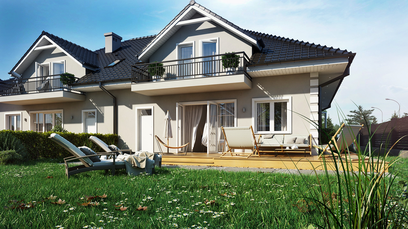 visualizations duplex semidetached estate legnica poland Outdoor house