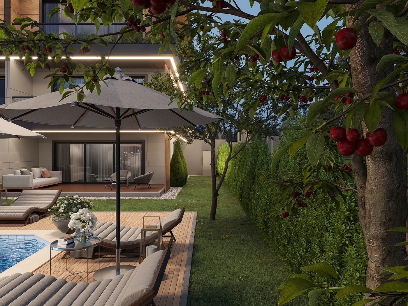 Dış Cephe Tasarımı exterior 3ds max Render corona Villa Tasarımı