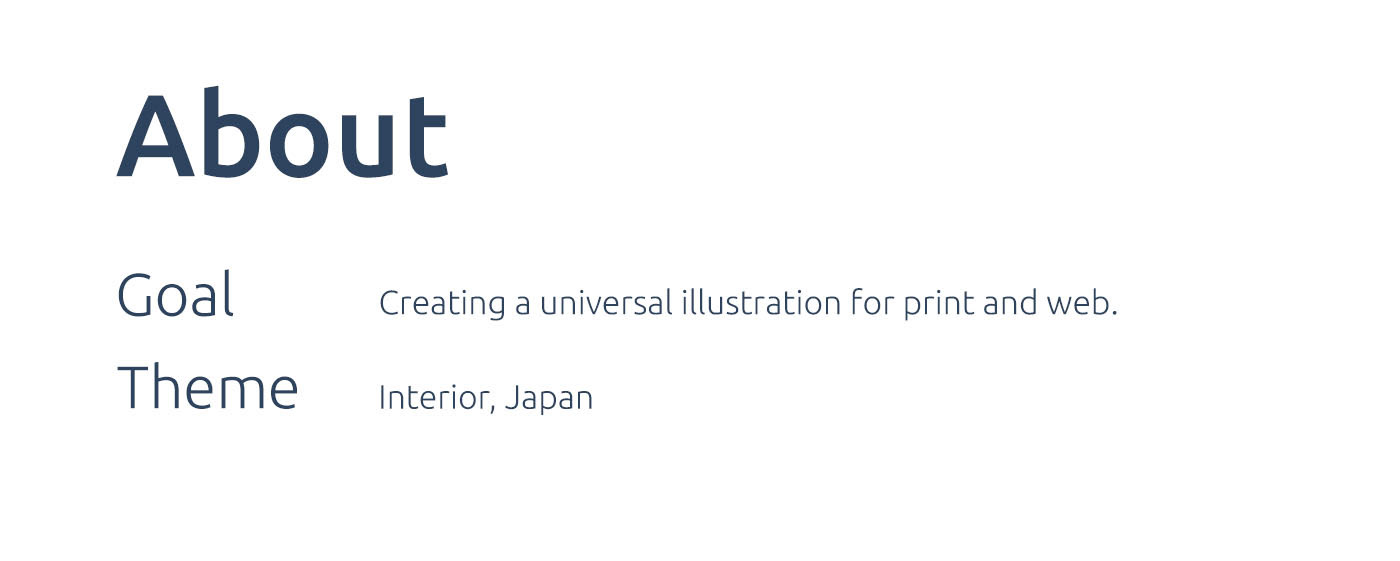 coral flat ILLUSTRATION  Illustrator Interior japan japanese art Behance Priint
