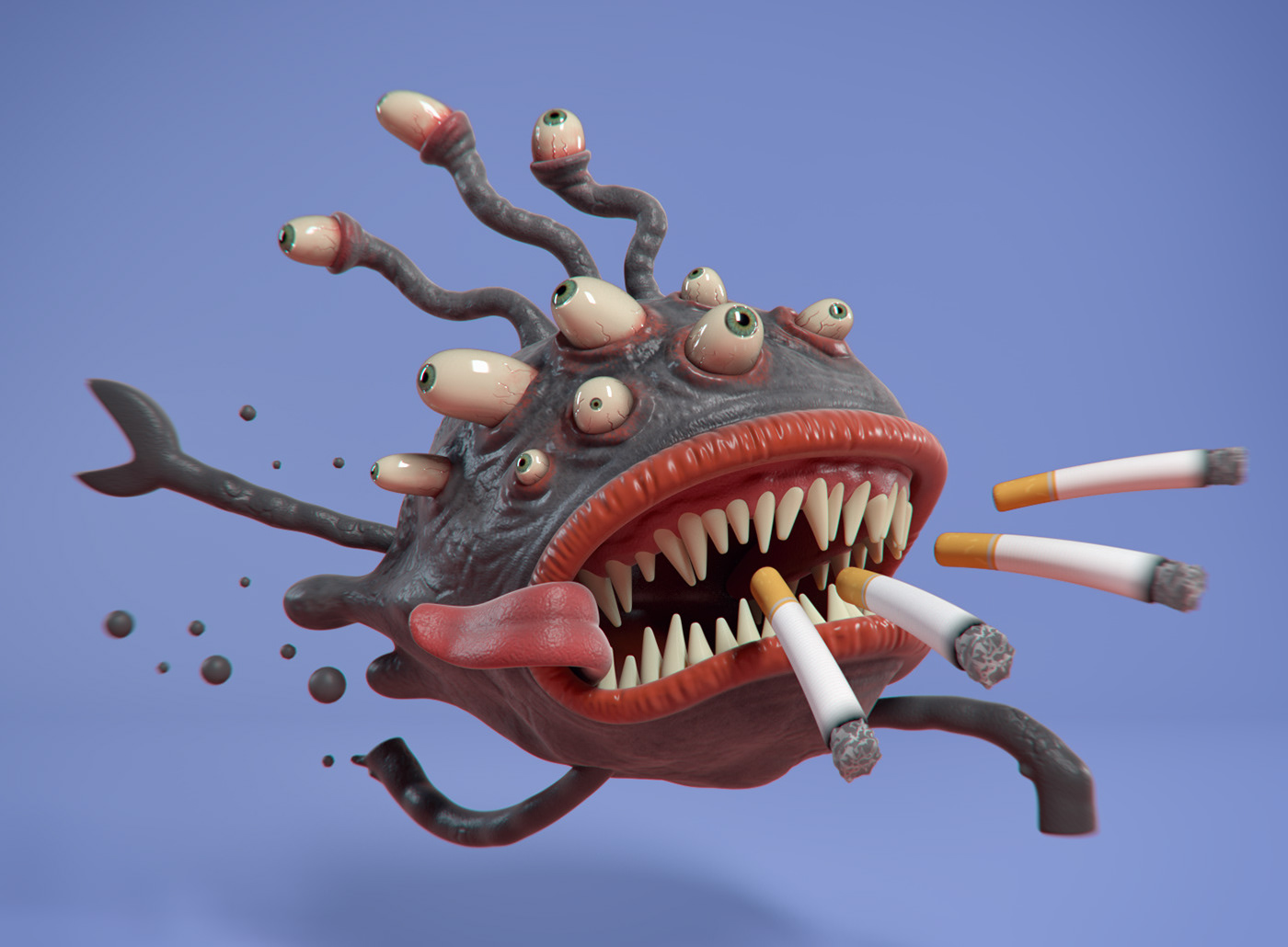 3D Character monster modelling sculpting  Render redshift