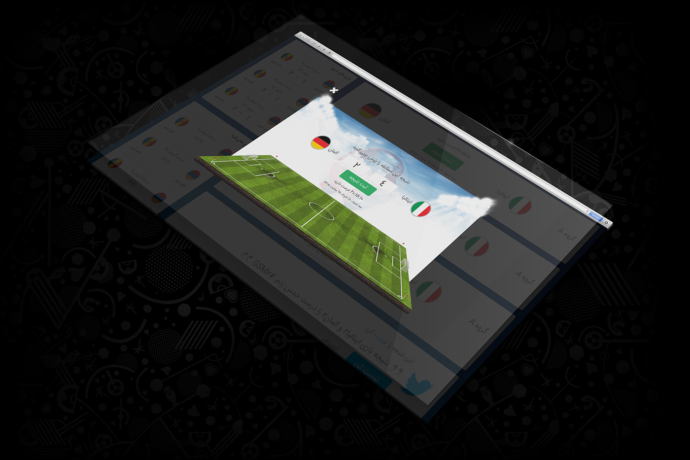 euro Euro2016 prediction gsm.ir Iran persian ui design user interface Web Website