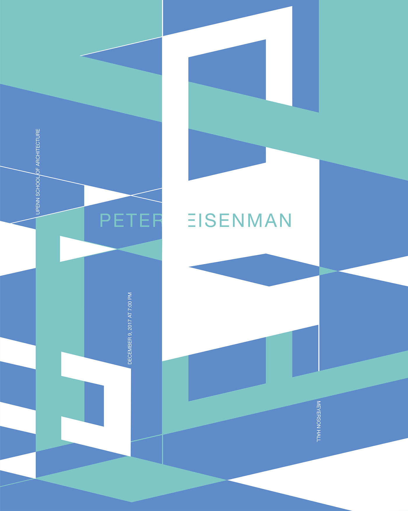 architect poster peter Eisenman geometric Isometric cool colors