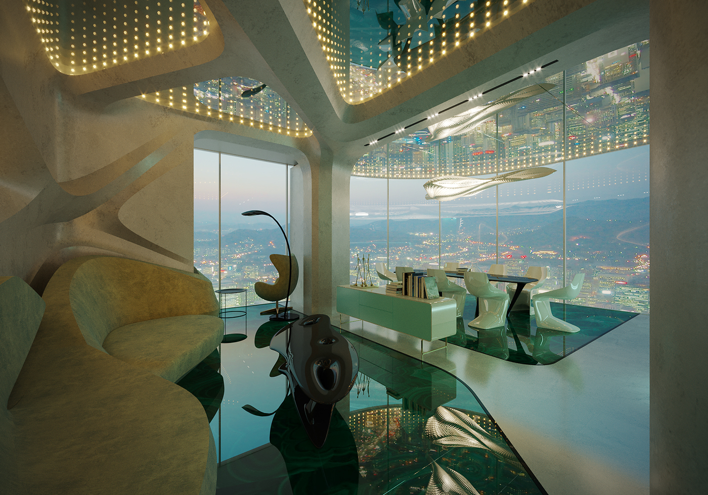 Penthouse Concept interior design  Residence Design