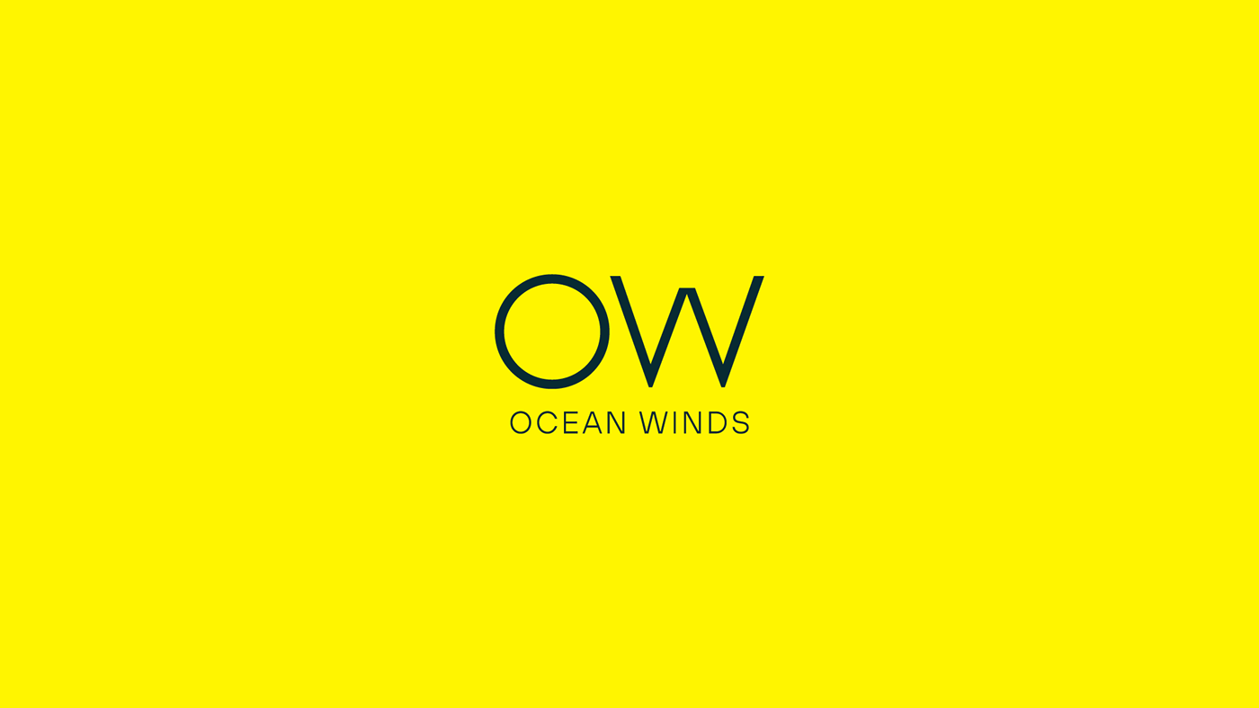 brand dinamic energy flat gray identity Ocean power wind yellow