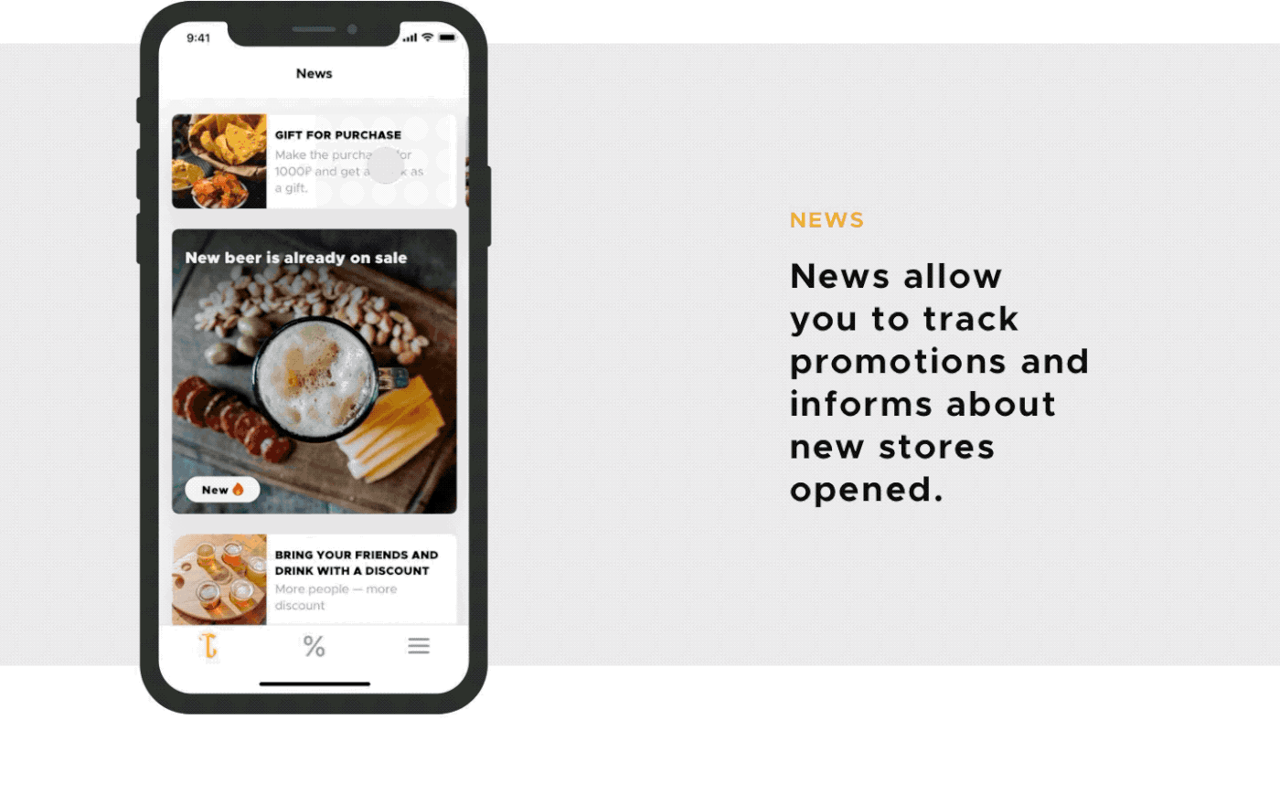 Ecommerce loyalty card news mobile ios android ux/ui Interface Native
