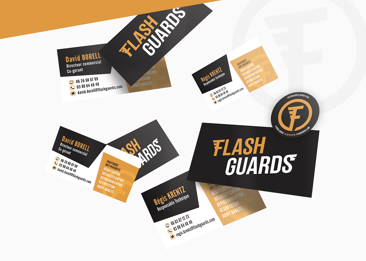 identity branding  logo business card Cars flyer flash guard strasbourg myclientisrich