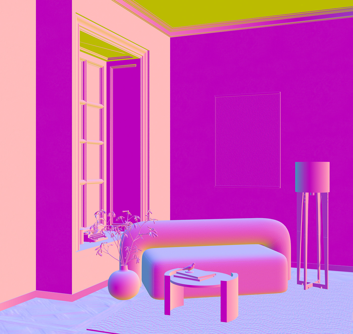 furniture interior design  visualization Creativity Colourful  Digital Art  creazy