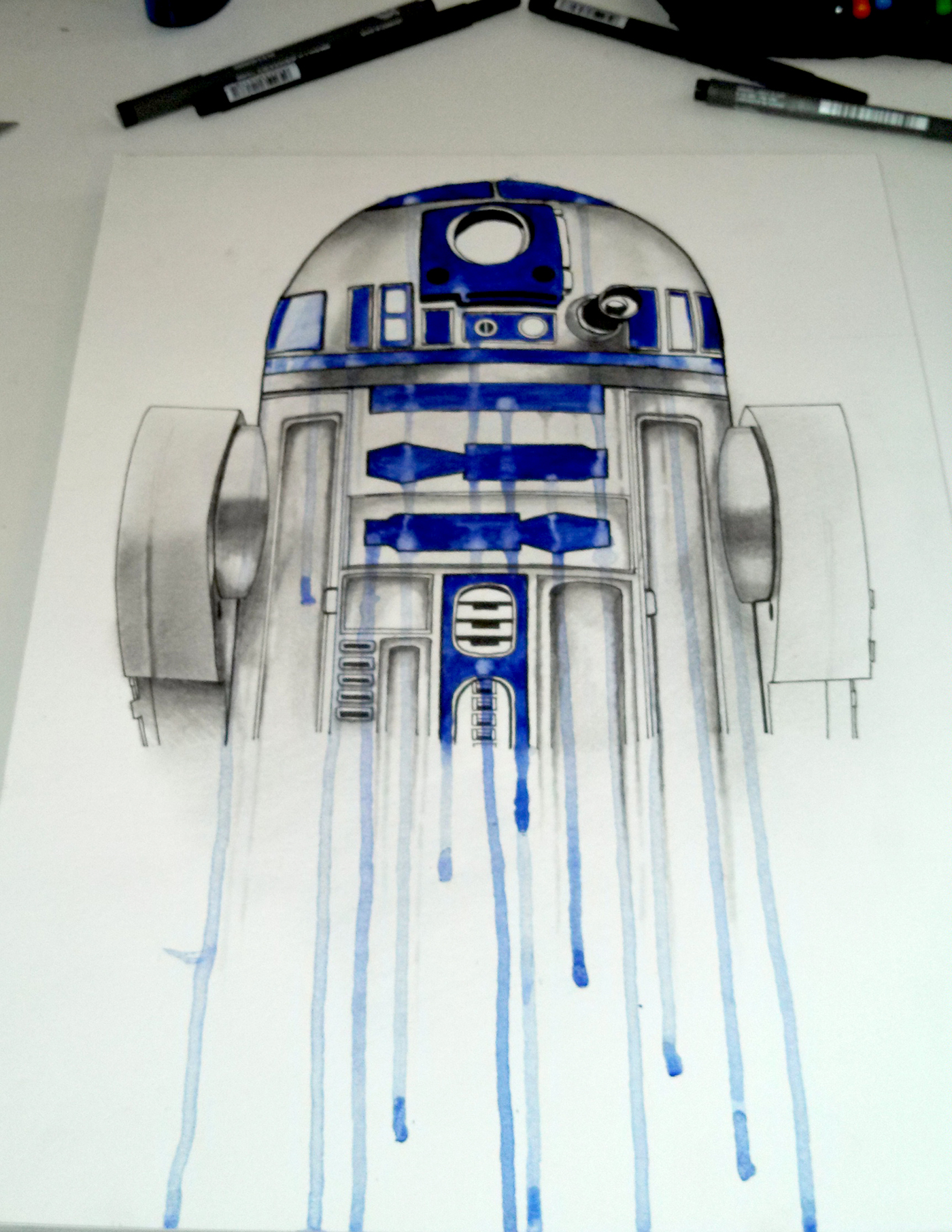 R2D2,watercolor,star wars,Рисунок,Иллюстрация,Рисование.