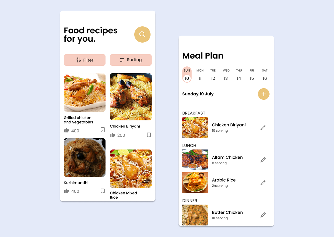 A Recipe App concept