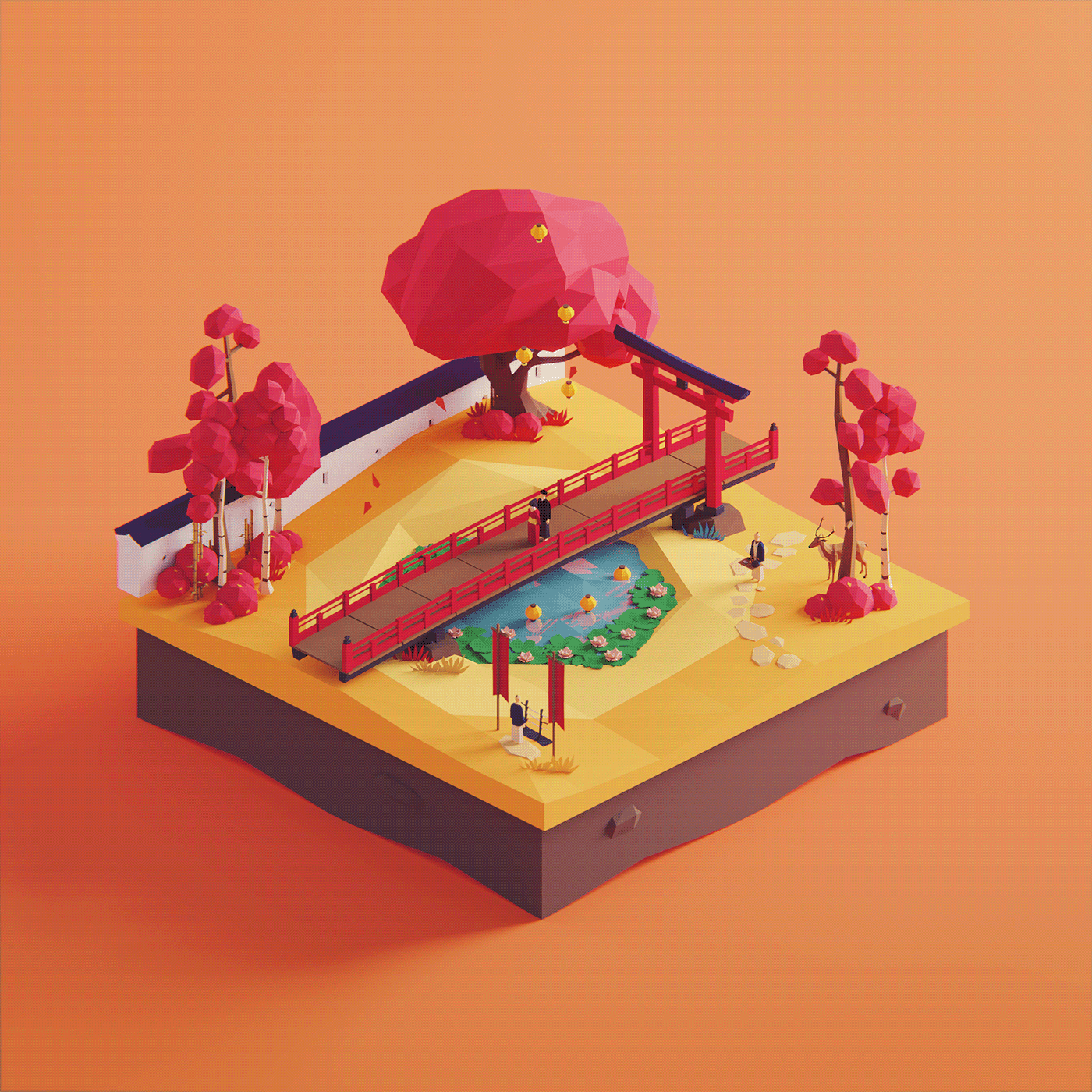 lowpoly ILLUSTRATION  color 3D art Gaming environment unity3D blender3d polyperfect