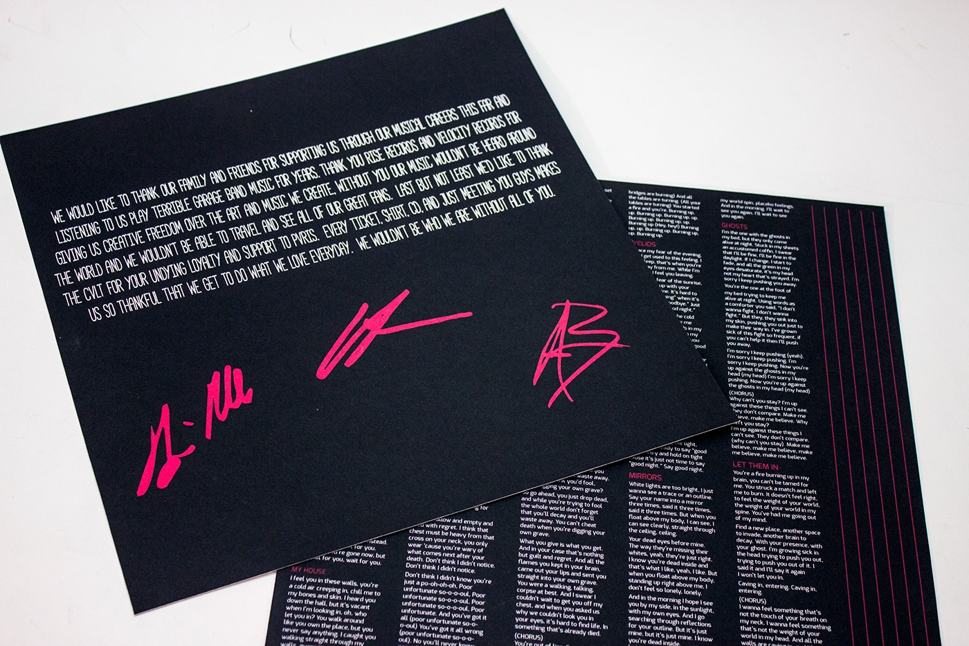 Packaging packaging design graphic design  retro design punk pvris Album design music screen printing music design