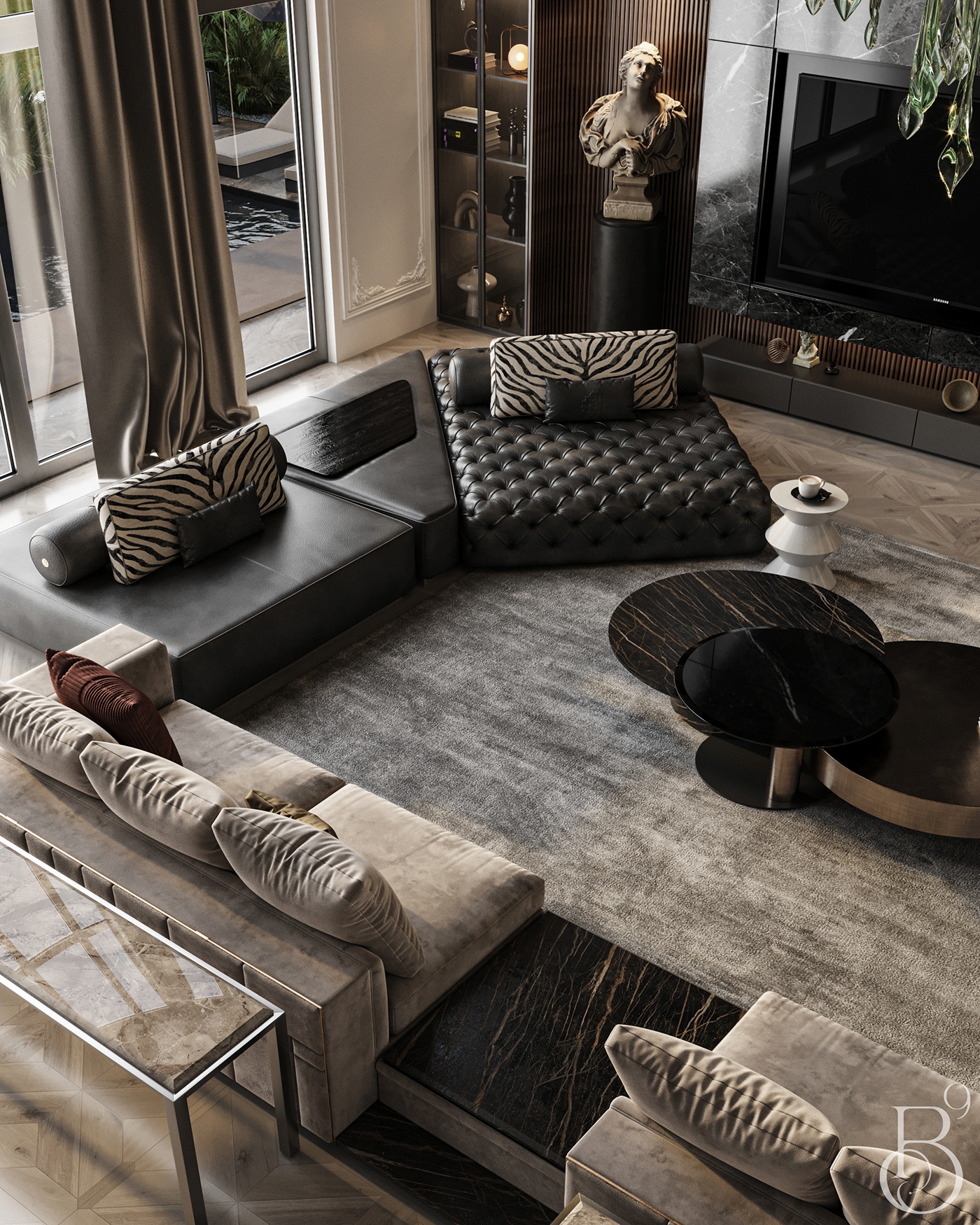 living room interior design  Render architecture 3ds max corona luxury modern visualization archviz