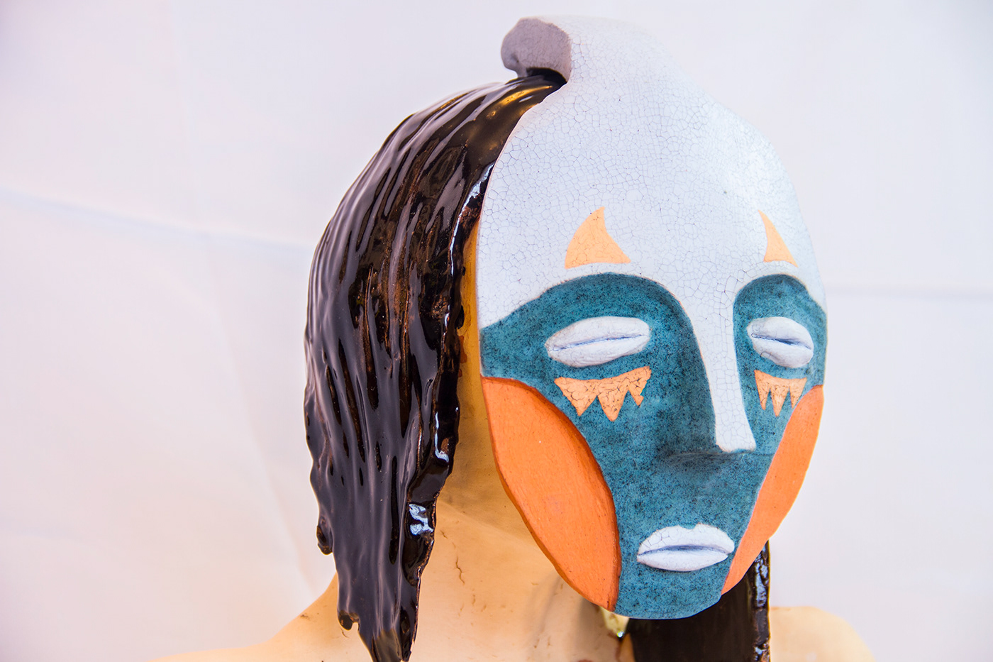 art ceramica color escultura mascara mask personaje poterie Pottery sculpture