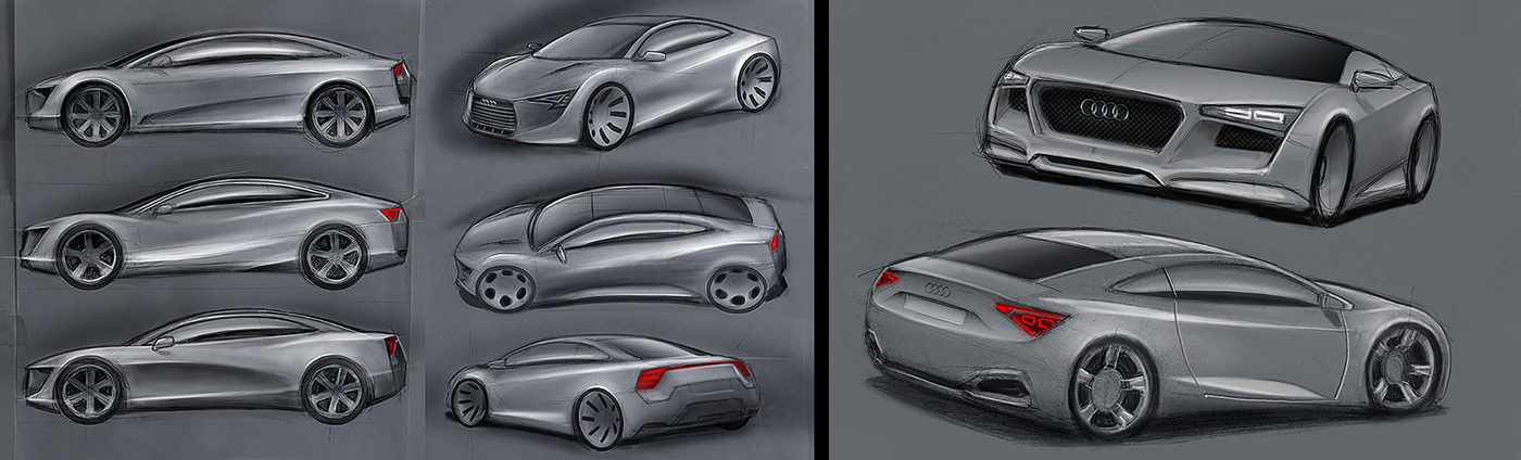 3D CGI Render Audi R4 Automotive design car modeling
