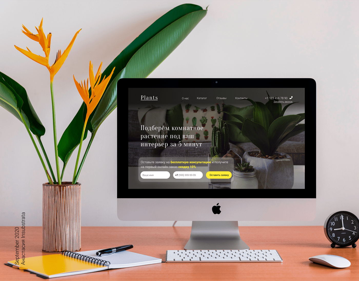 e-comerce Flowers plants product design  shop UI ux Website онлайн магазин сайт