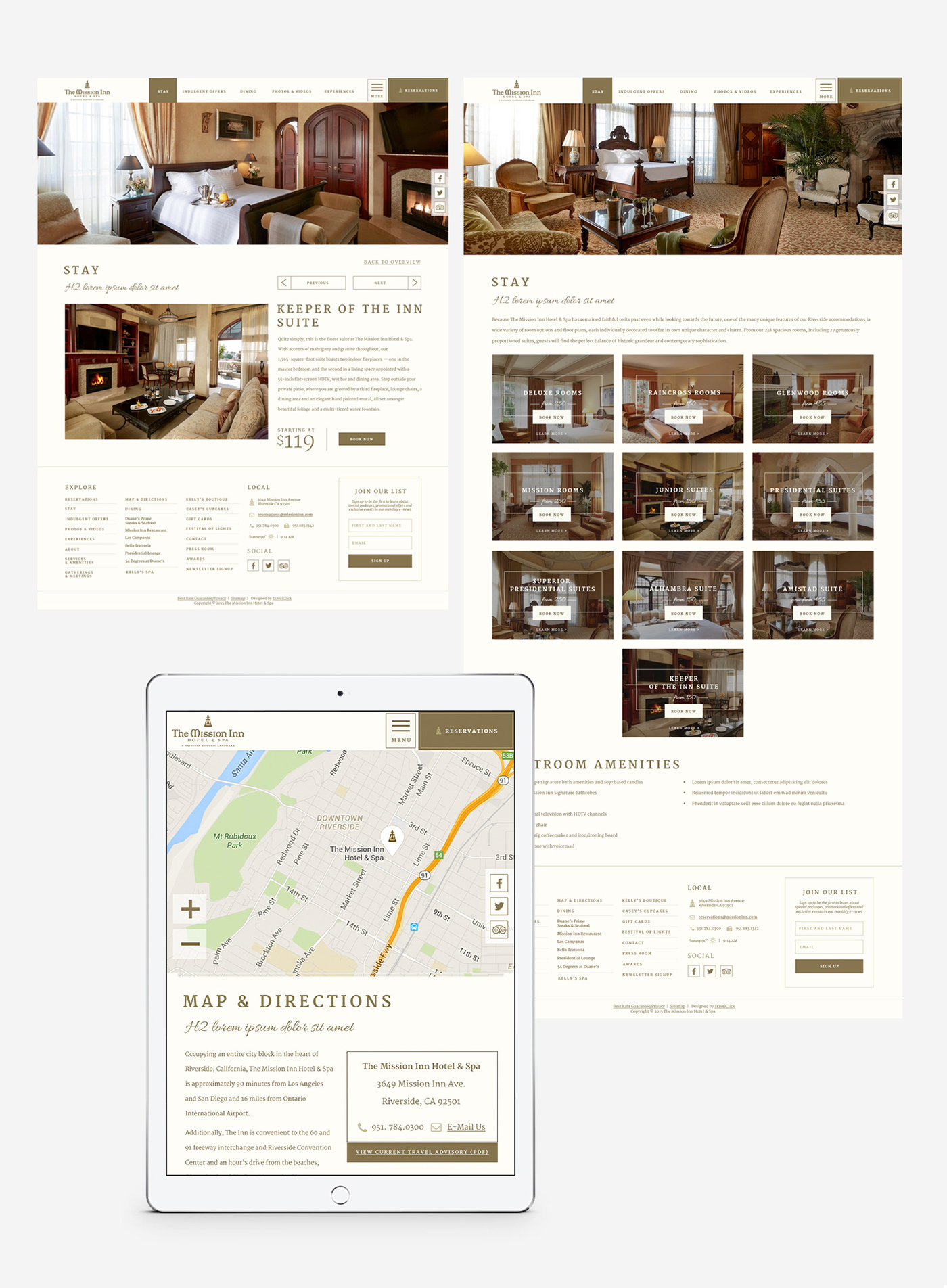 hotel hostpitality resort historical Website Webdesign Responsive UI conversion ux