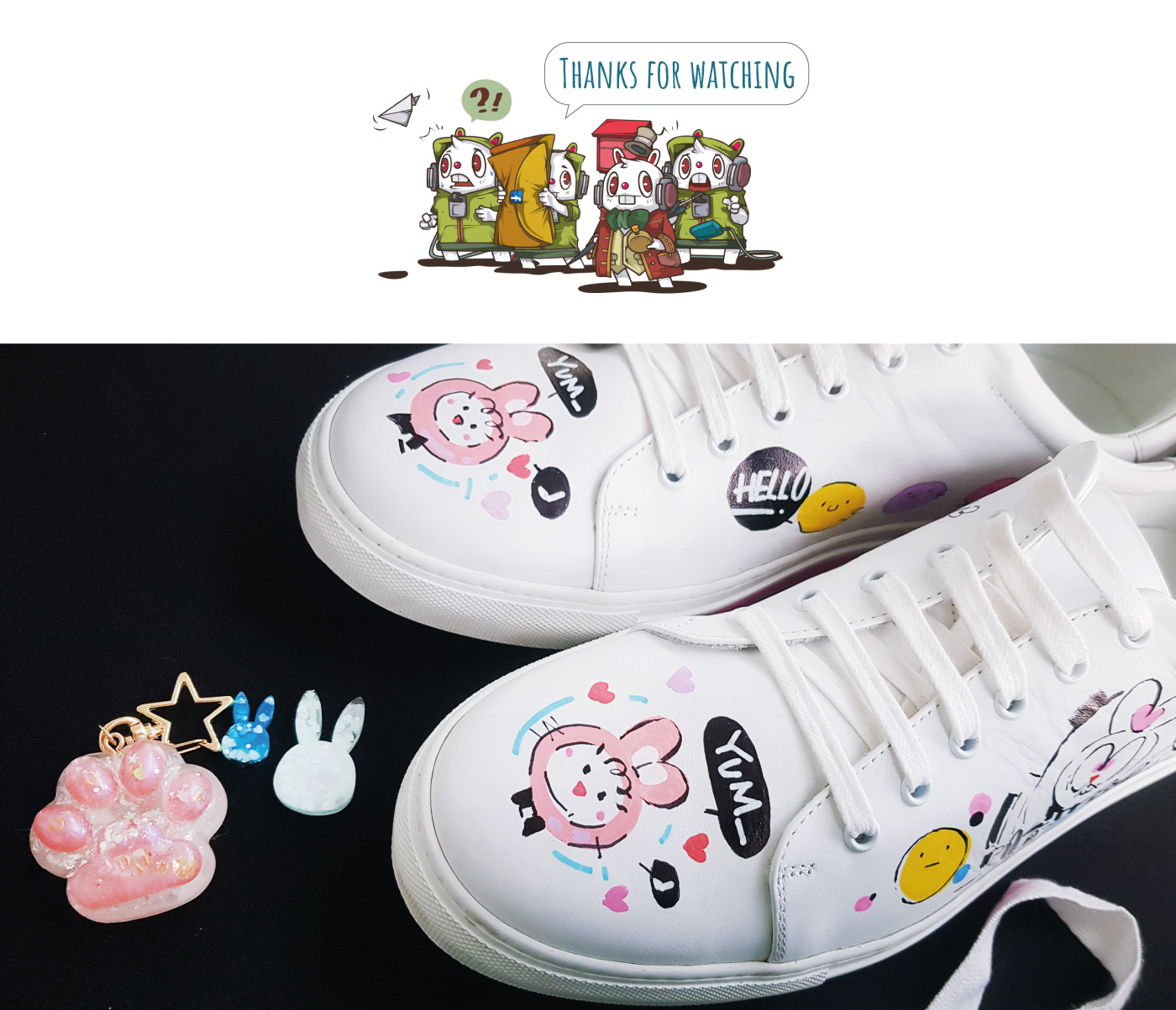 1000DAY Bunny Girl Character Collaboration Custom GENUIO rabbit sneakers universe
