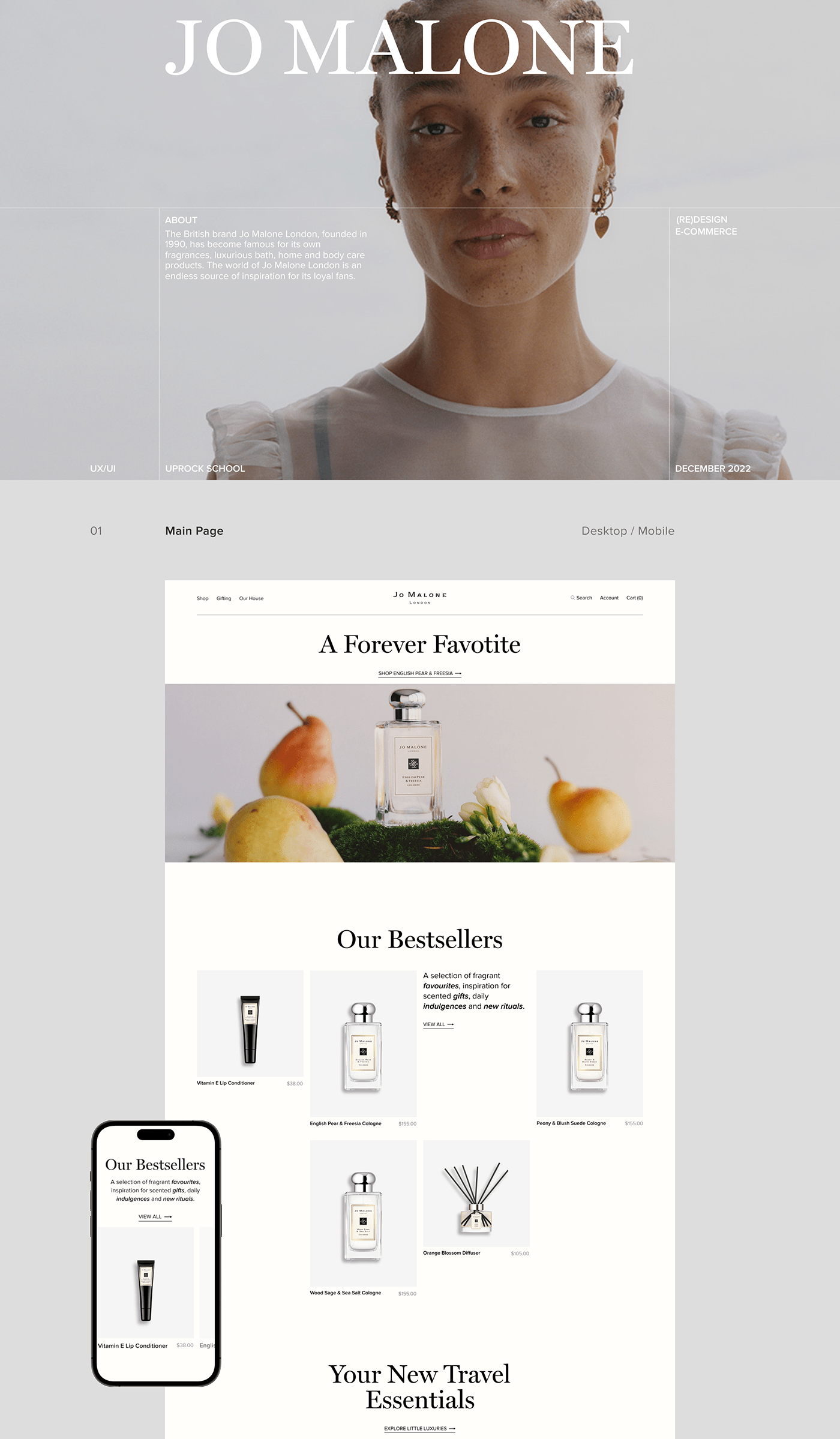e-commerce Figma jomalone redesign UI/UX uprock Web Design  Website beauty online store