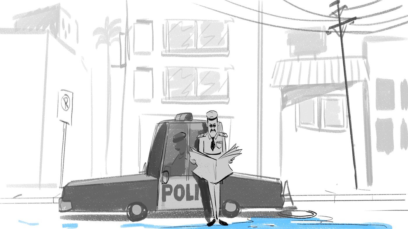 action animation  car Character Chase design Fun police storyboard storytelling  