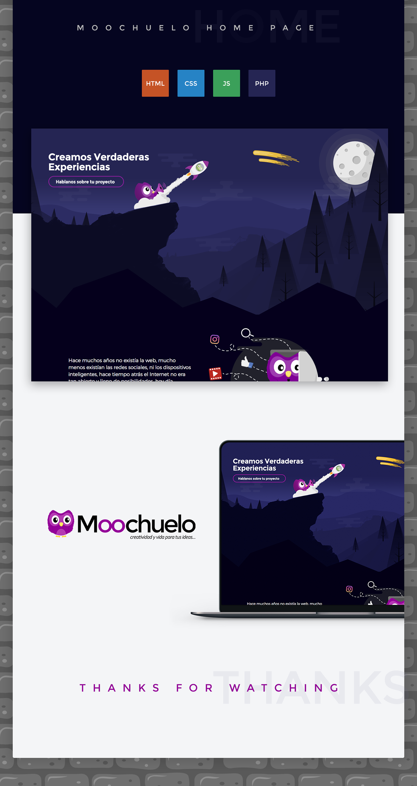 moochuelo branding  uiux Diseño web HTML css web site