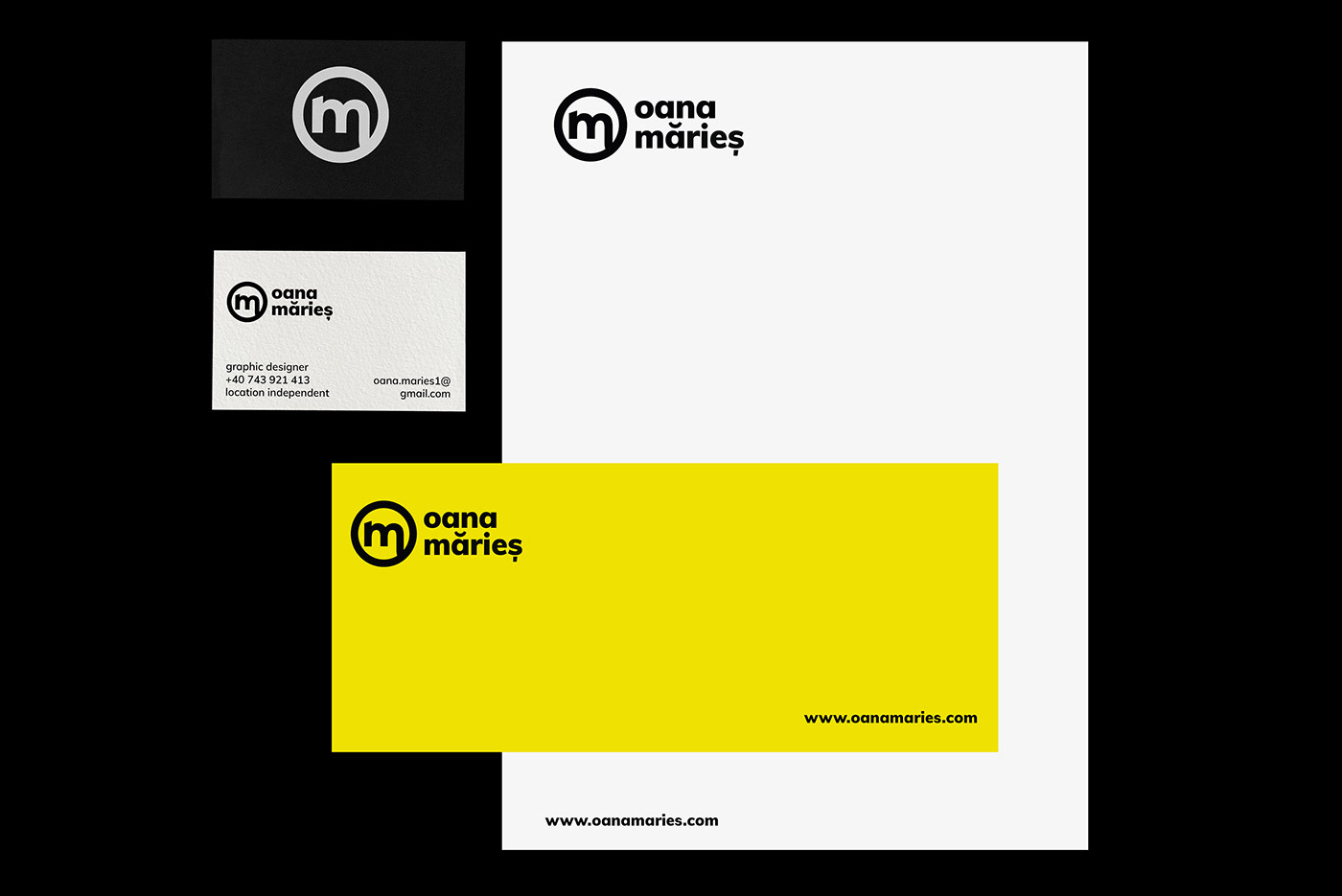 brand logo creative visual identity Personal Identity black yellow stationary