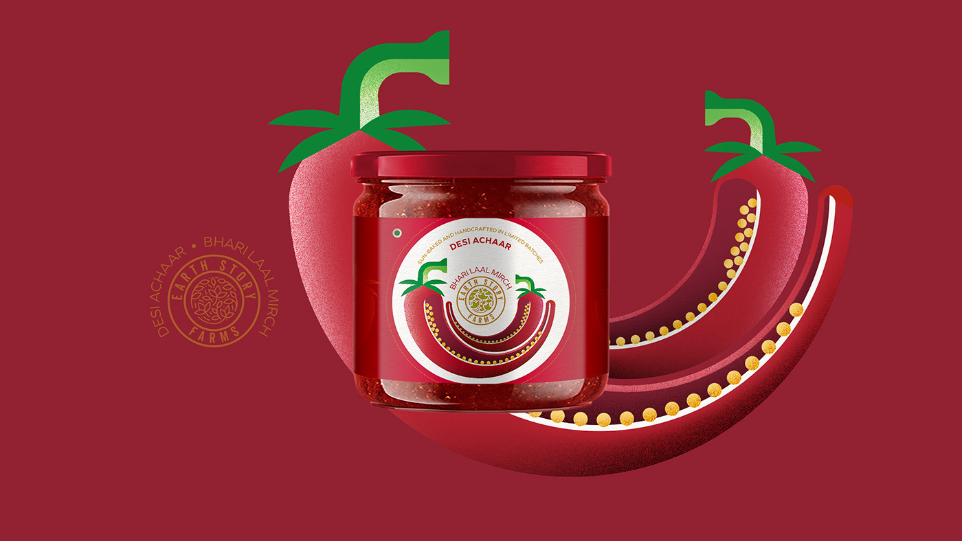 design Food  graphic design  ILLUSTRATION  jar label design Packaging pickle conceptual unpublished work