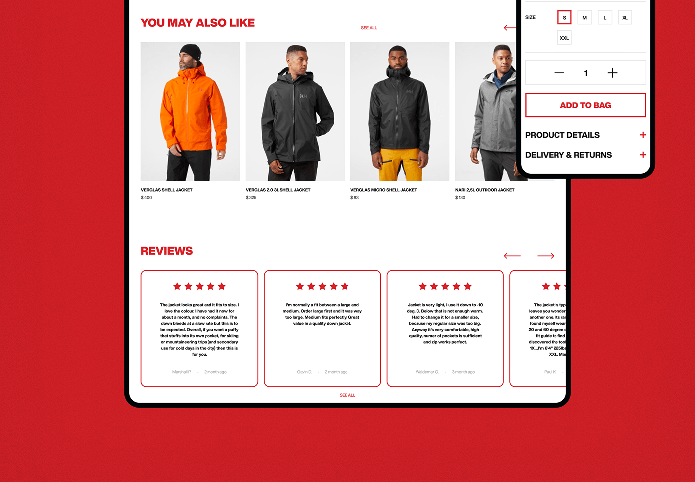 Clothing e-commerce footwear helly hansen Project redesign store UI/UX