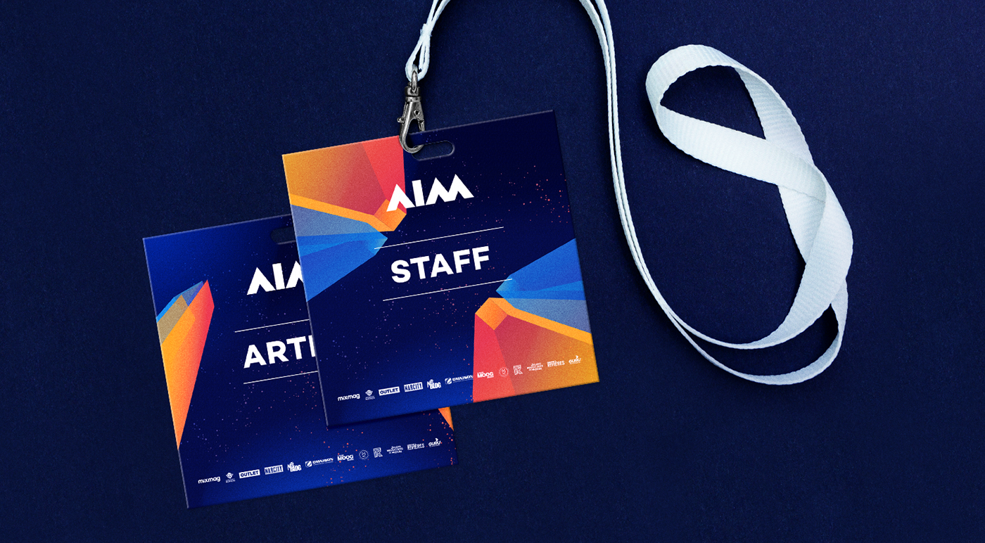 AIM festival branding  geometric Transparency poster motiondesgin ArtDirection Desgin typography  