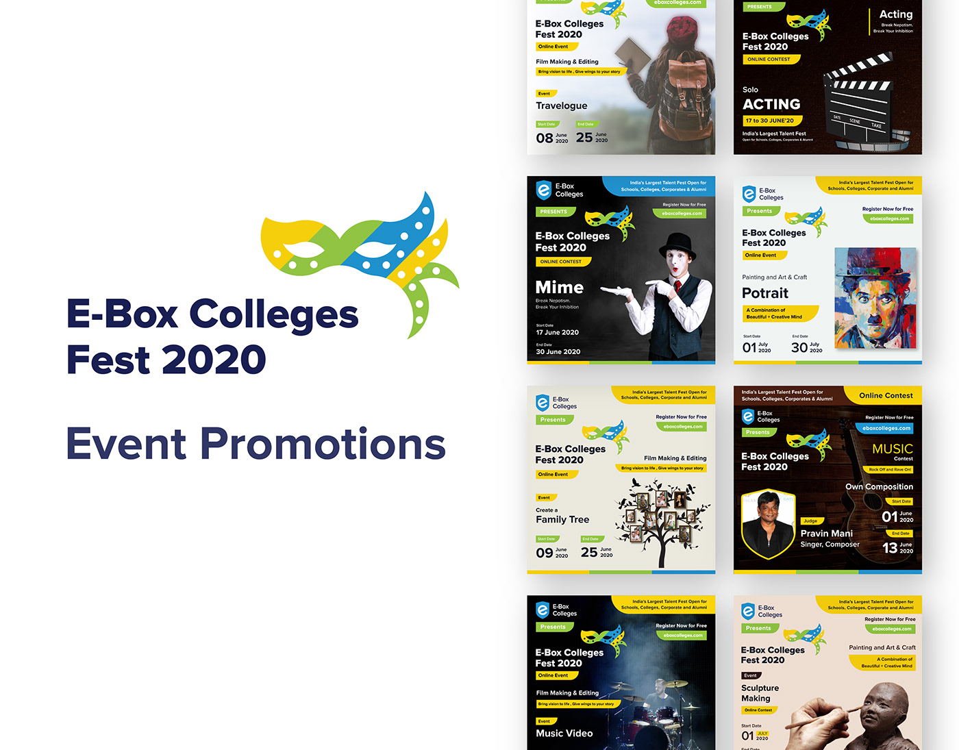 branding  culturals Events fest posters promotions social media branding Talent Hunt college festival