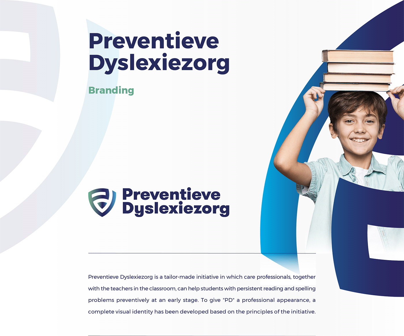 blue branding  care dyslexia graphic design  green Logo Design prevention stationary visual identity