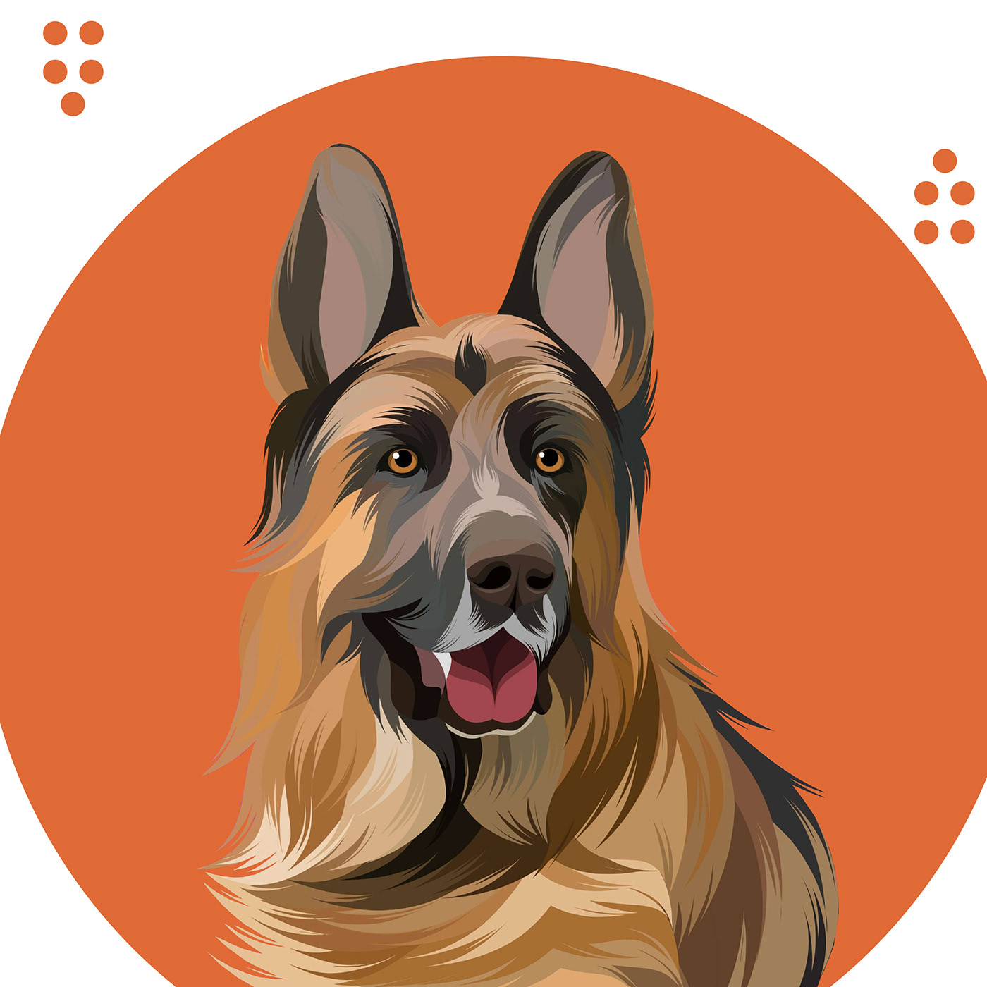ILLUSTRATION  Digital Art  adobe illustrator vector Procreate german shepherd dog illustrations digital illustration concept art