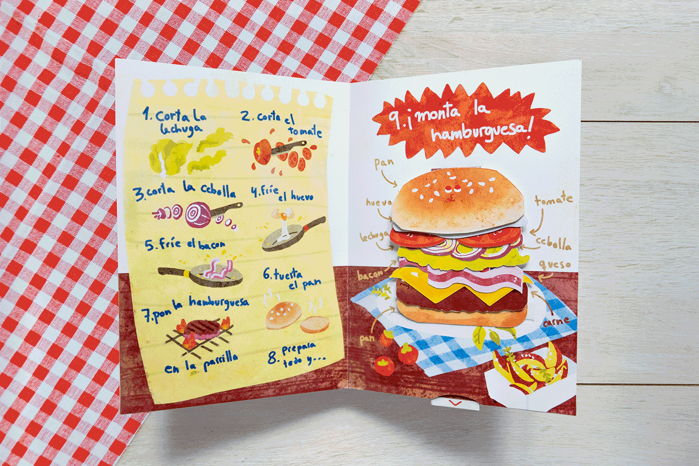 burger food design greeting card paper engineering pop up pop up book pop-up