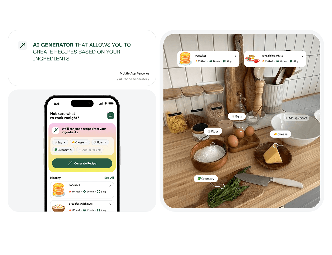 ai Generator Mobile app planner SAAS product design  Food  Case Study UI/UX mobile design