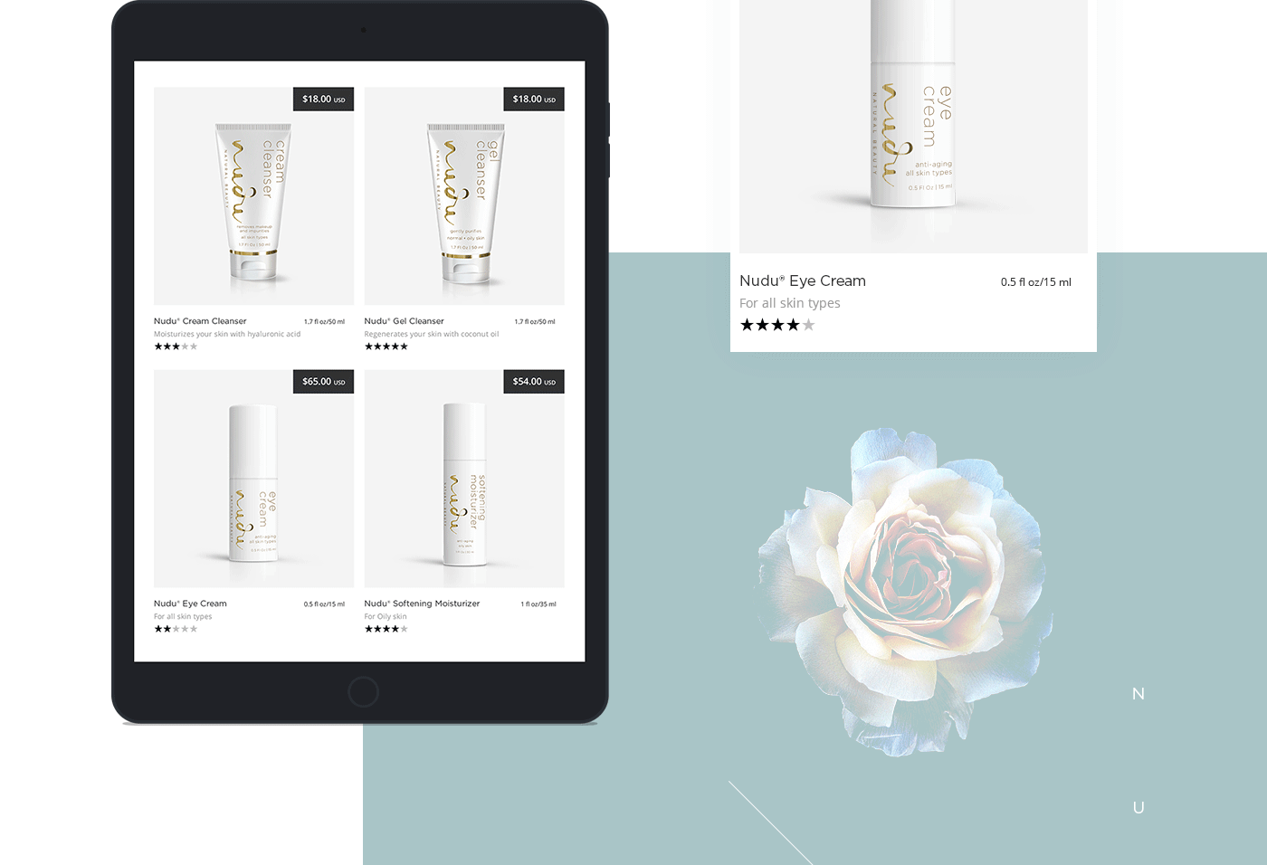 Fashion  Cosmetic Web Design  ui design UX design NUDU Ecommerce Skin cream