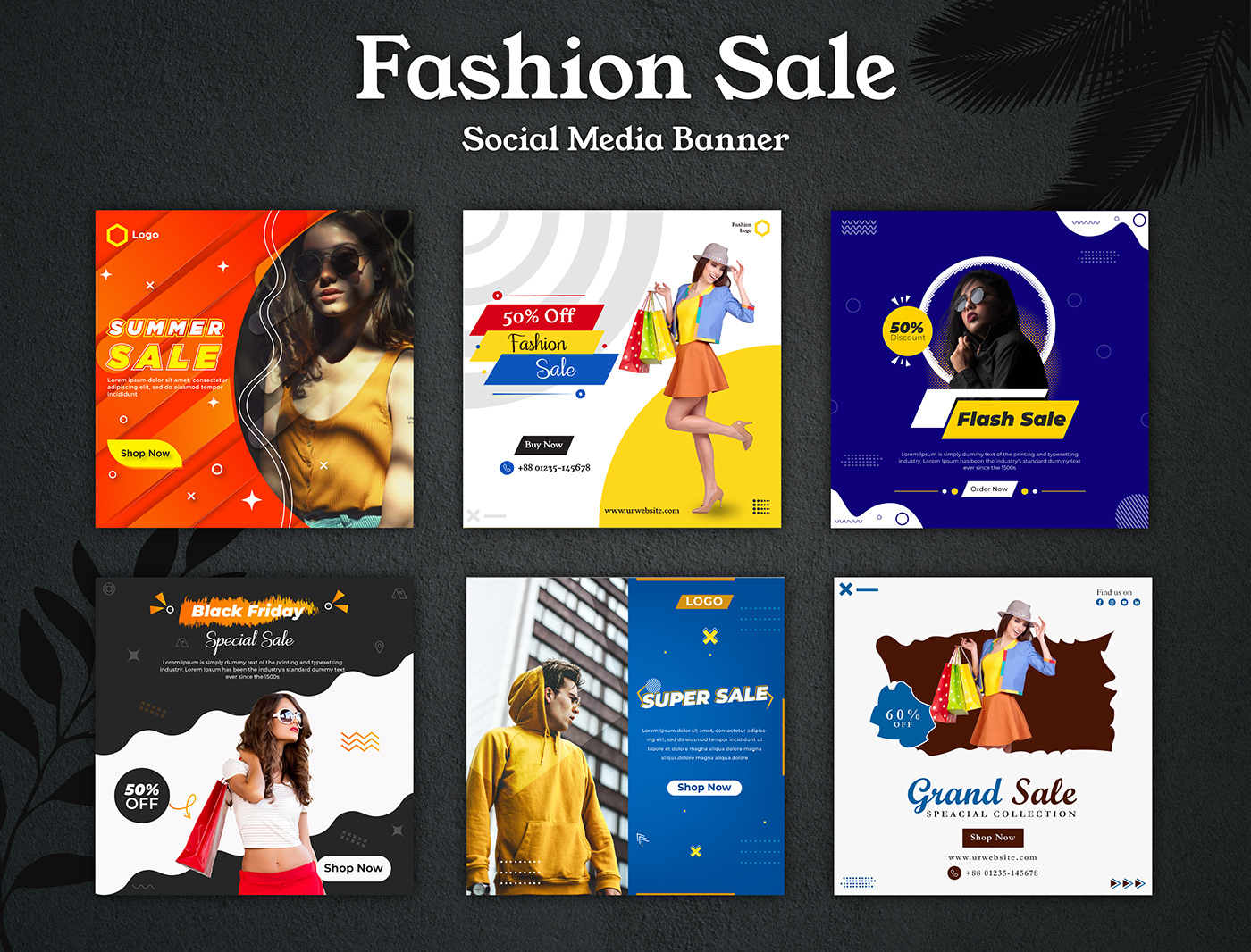Black Friday discount offer fashion banner flash sale Grand Sale Instagram Post Social Media Banner summer sale SUPER SALE