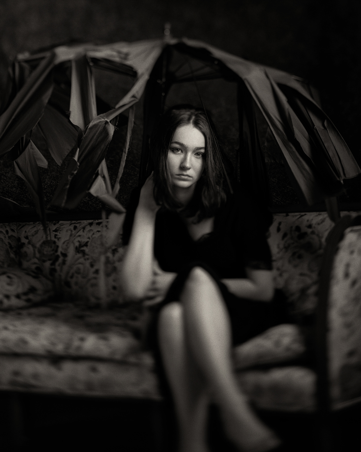 model monochrome person Photography  portrait sepia tilt shift Tilt-shift Umbrella woman