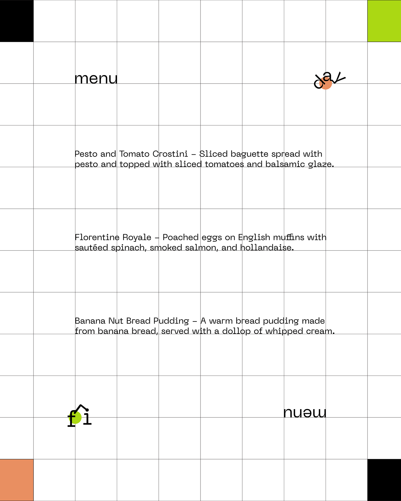 Cafe design brand identity visual menu design